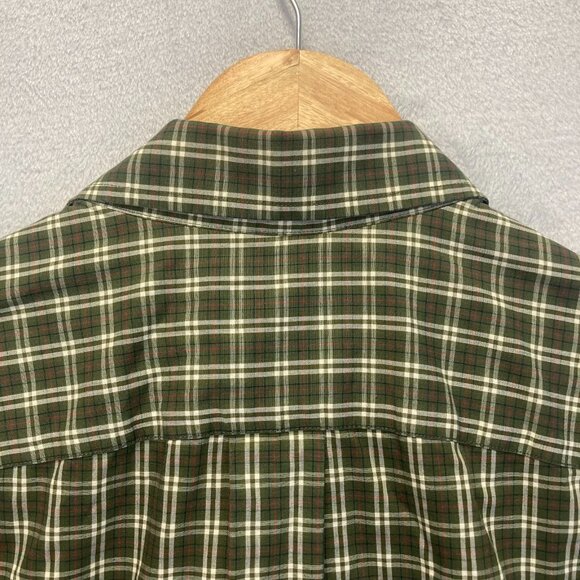 Eddie Bauer Relaxed Fit Button Up Shirt Mens Large Tall LT Green Red Plaid - Picture 13 of 15